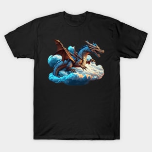 Flying Dragon in the Sky: Epic Fantasy Art Design T-Shirt